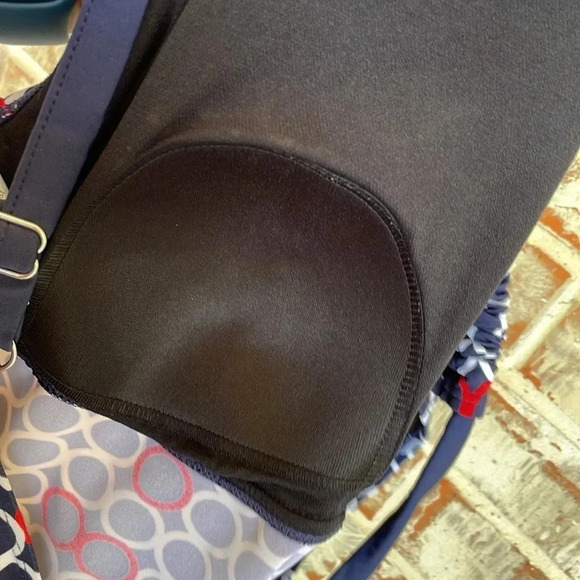 Liz Claiborne Navy White Red Circles Tankini Swim Top - Picture 5 of 8